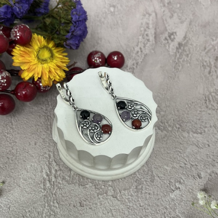 Серебряные серьги Карамель